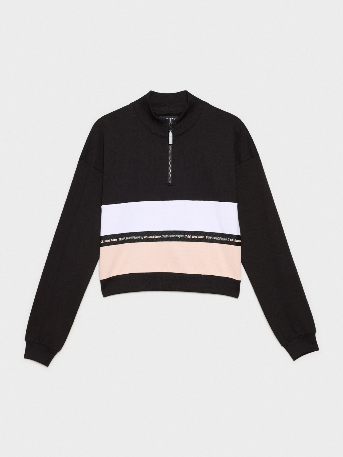  Cropped sweatshirt with zip black