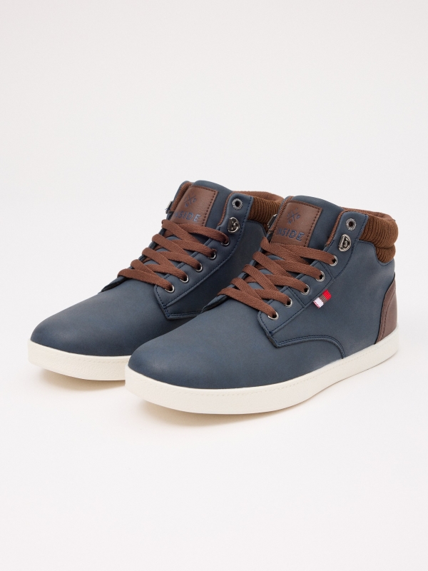 Sport sport boot combined collar blue 45º front view