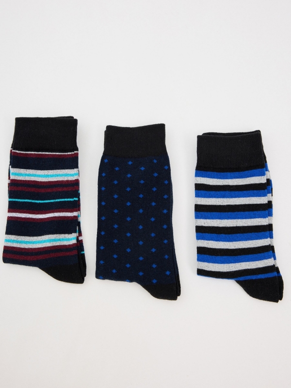 3-pack mixed socks multicolor back view