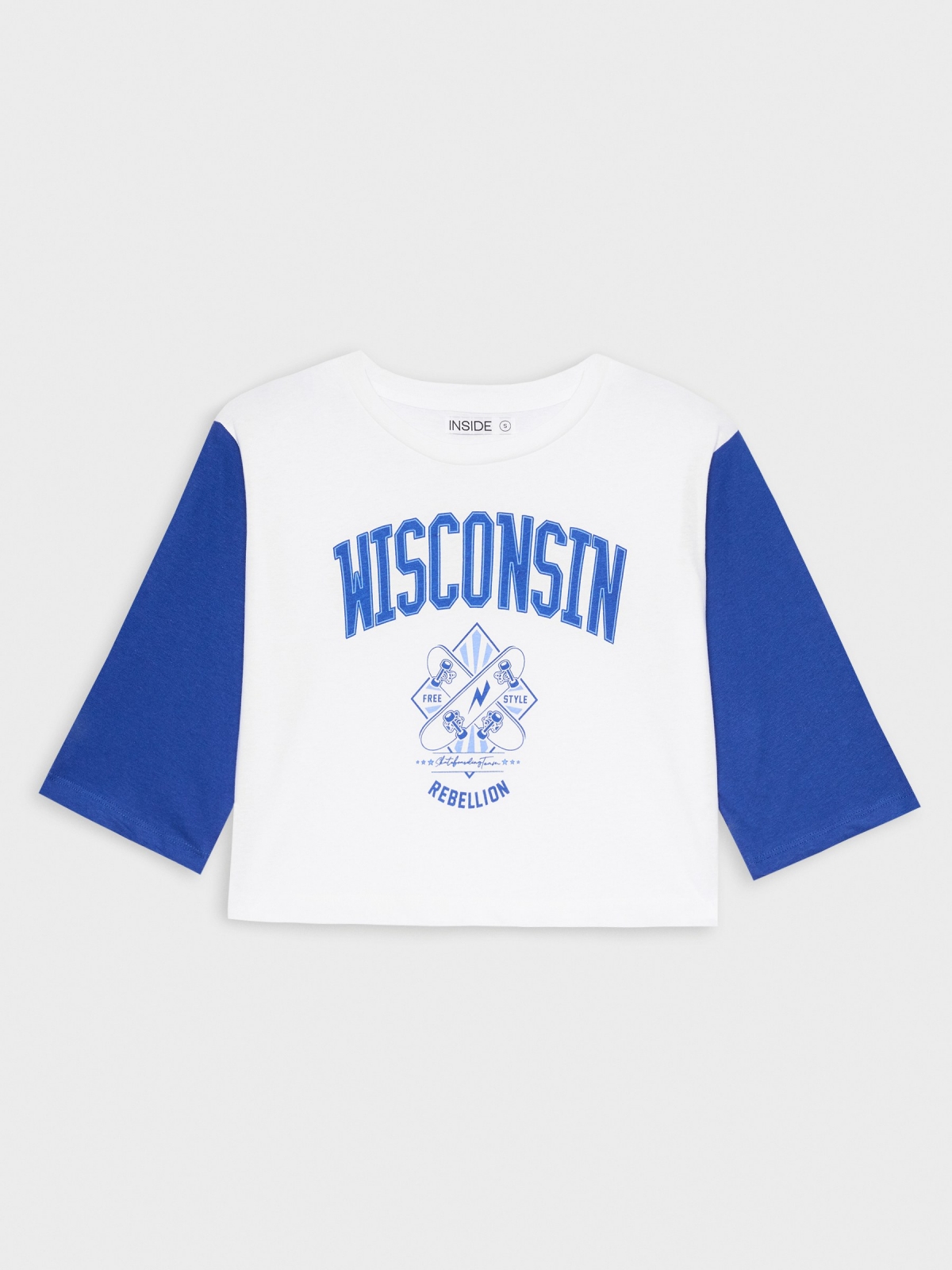  Camiseta estampado Wisconsin azul añil
