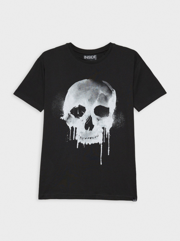  Camiseta painted skull negro