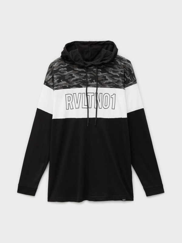  Camouflage hooded t-shirt black