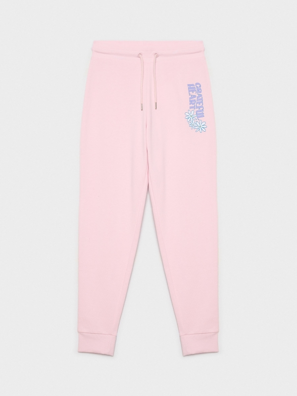  Pink printed jogger pants light pink