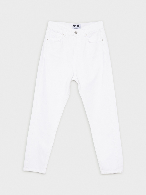  Jeans mom branca cintura alta branco