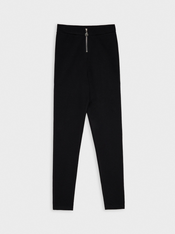  High-waisted zip-up leggings black