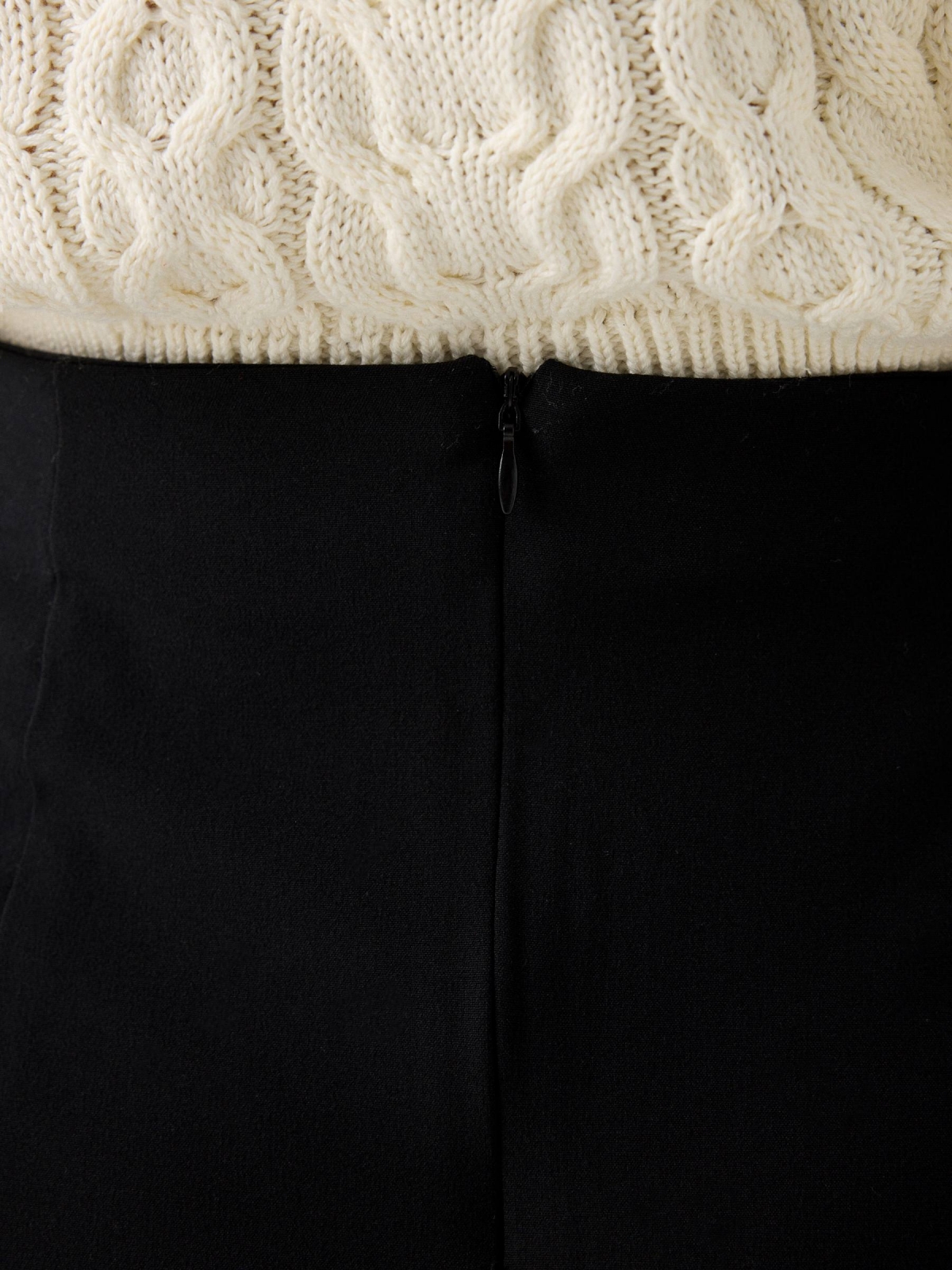Tailored wrap skirt black detail view