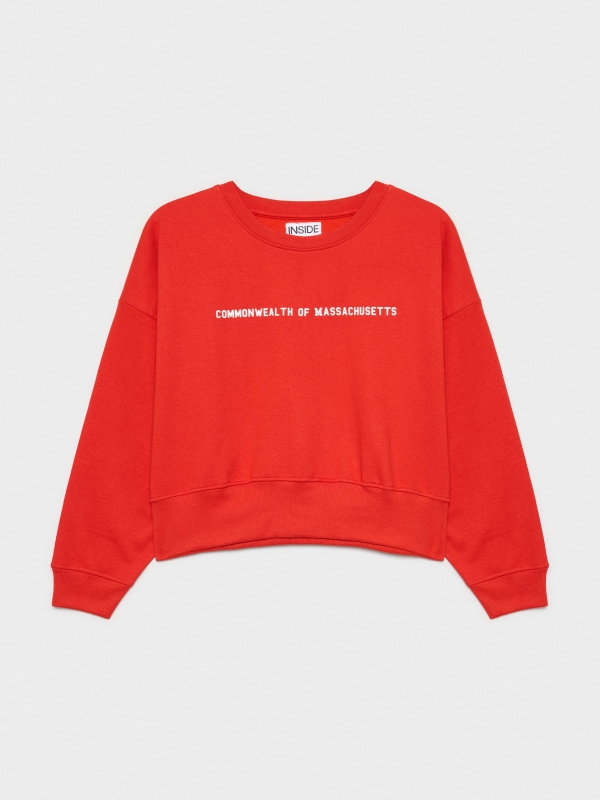  Sweatshirt oversized estampado vermelho