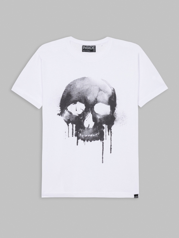  painted skull t-shirt white