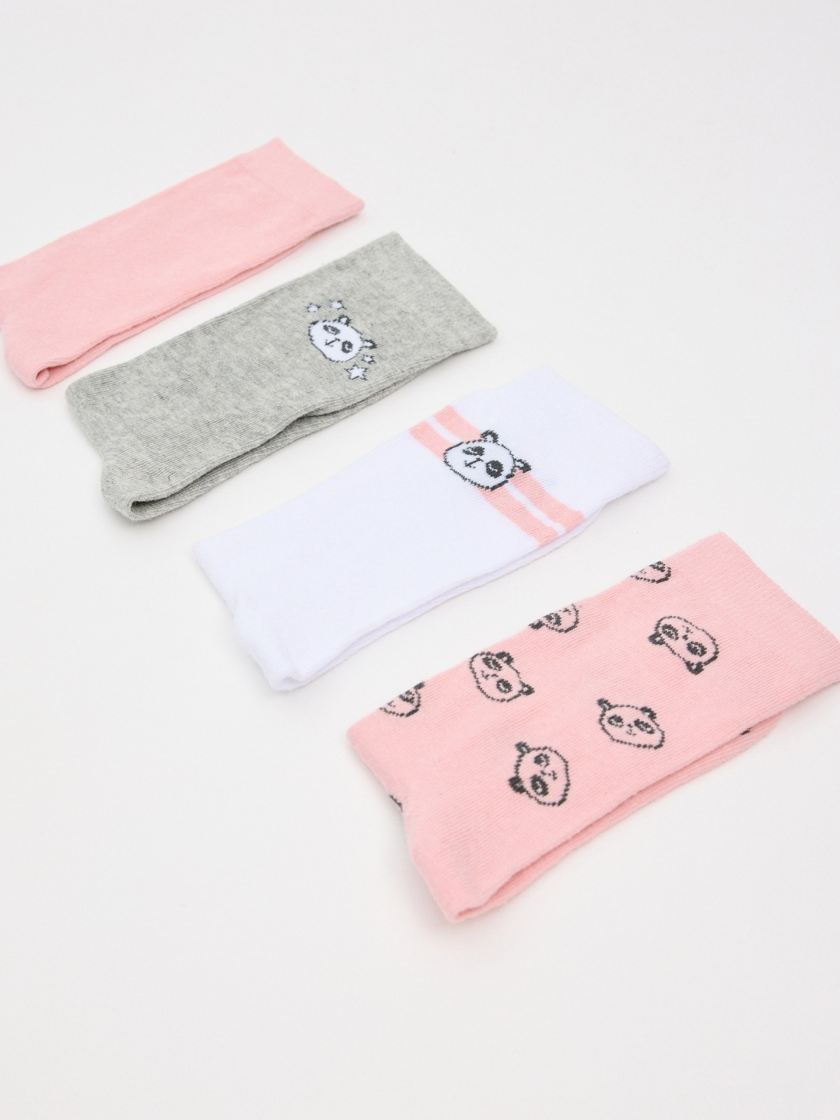 Pack 4 calcetines estampado pandas multicolor vista detalle