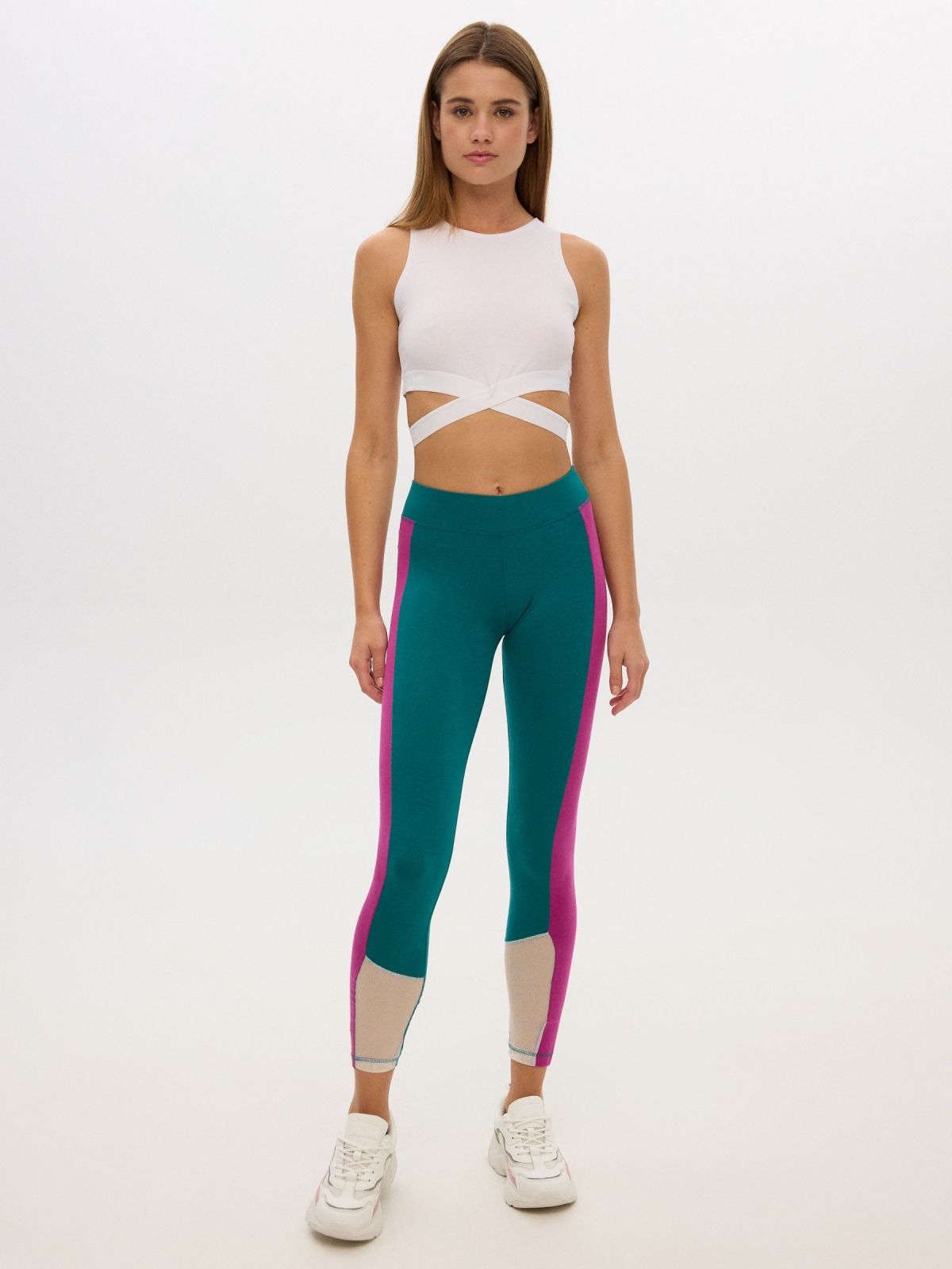 Leggings with print emerald front view