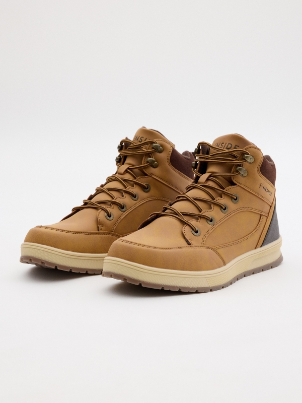 Combined mountain boot camel 45º front view