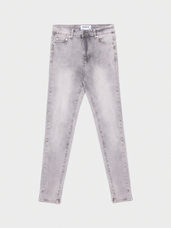  Jeans skinny high rise cinza claro