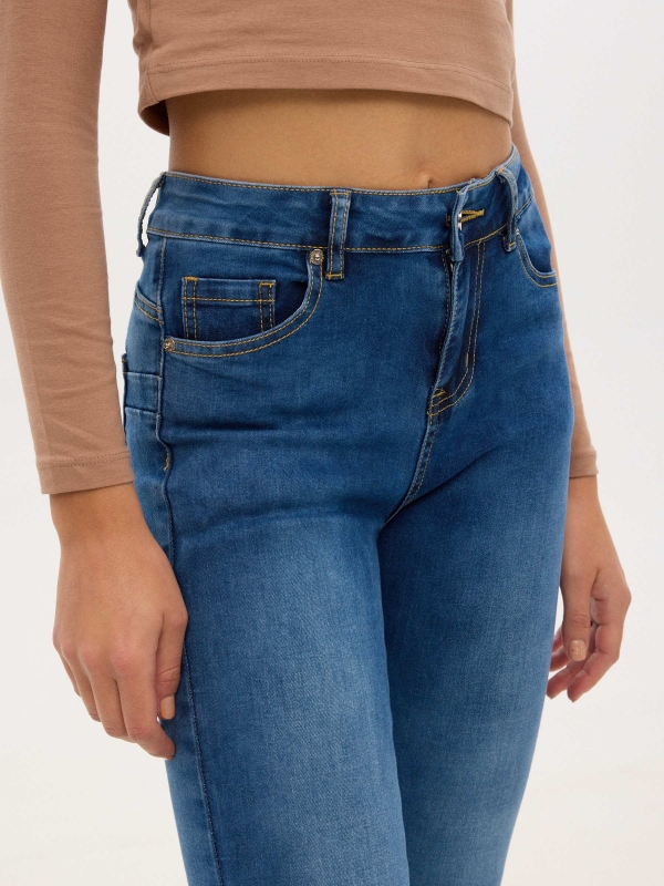 Jeans skinny push up azul azul vista detalle