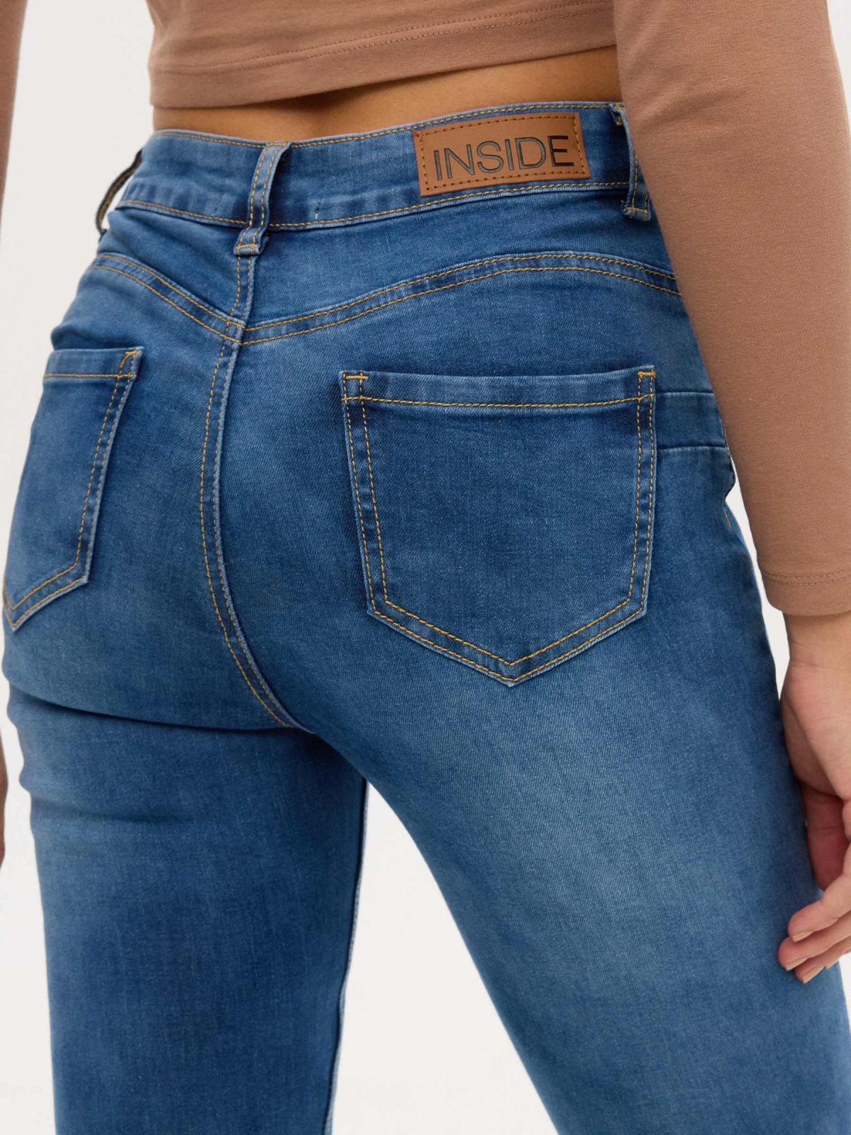 Jeans skinny push-up azul azul vista detalhe