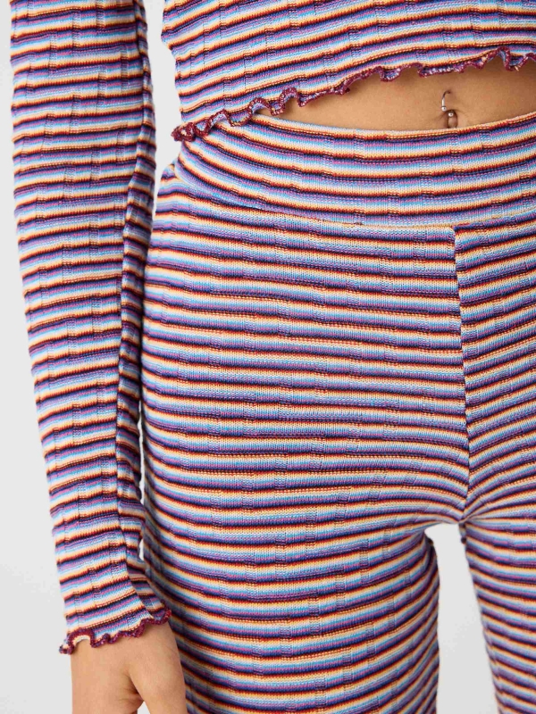 Striped flared pants multicolor detail view