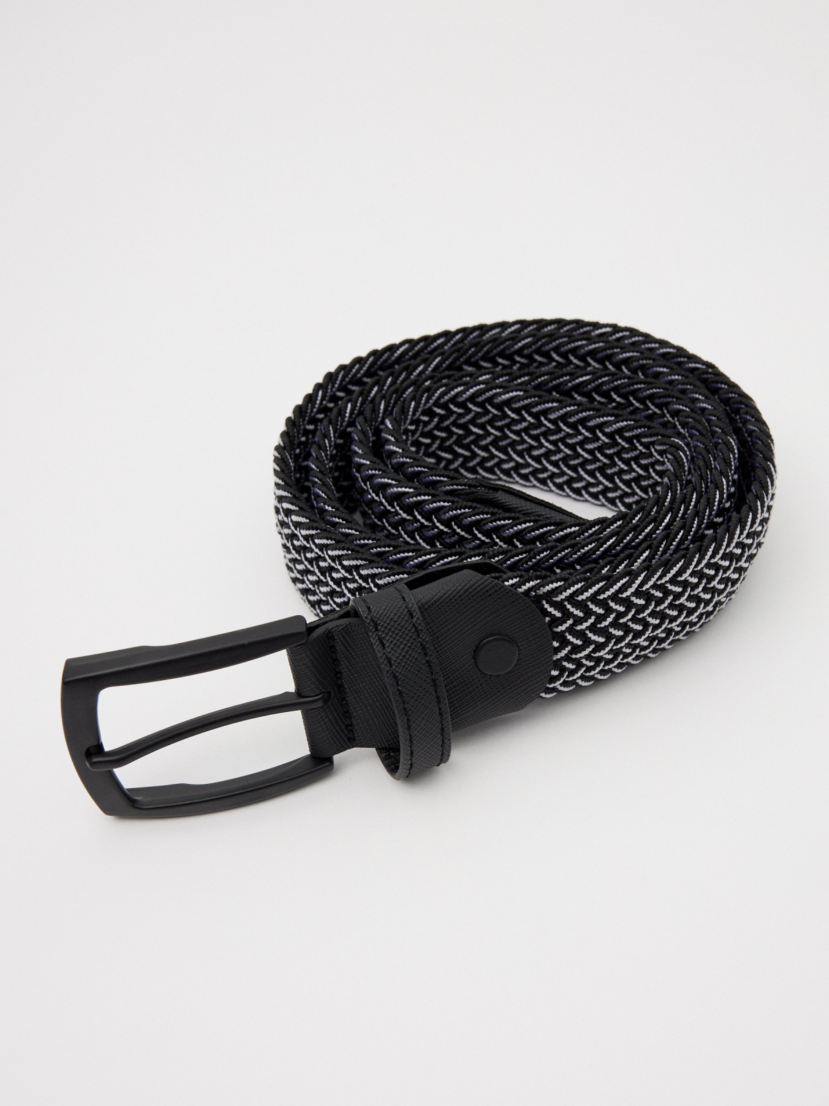 Elastic braided belt buckle