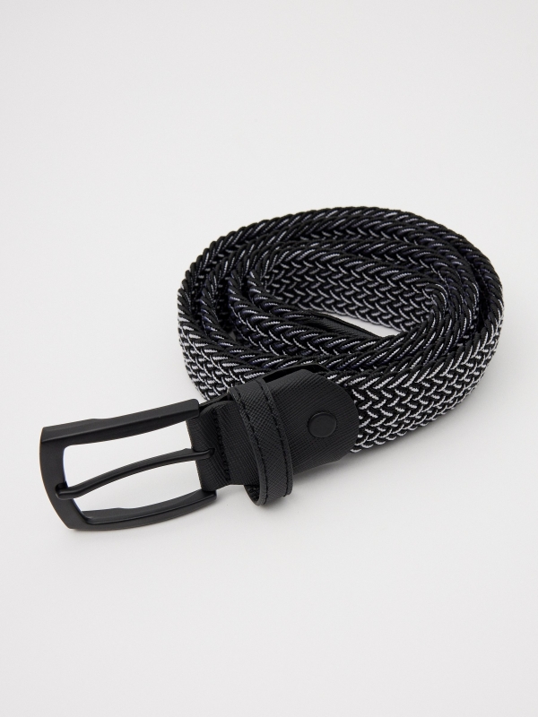 Elastic braided belt buckle