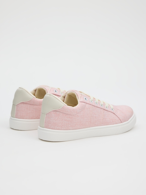 Basic casual canvas sneaker nude pink 45º back view