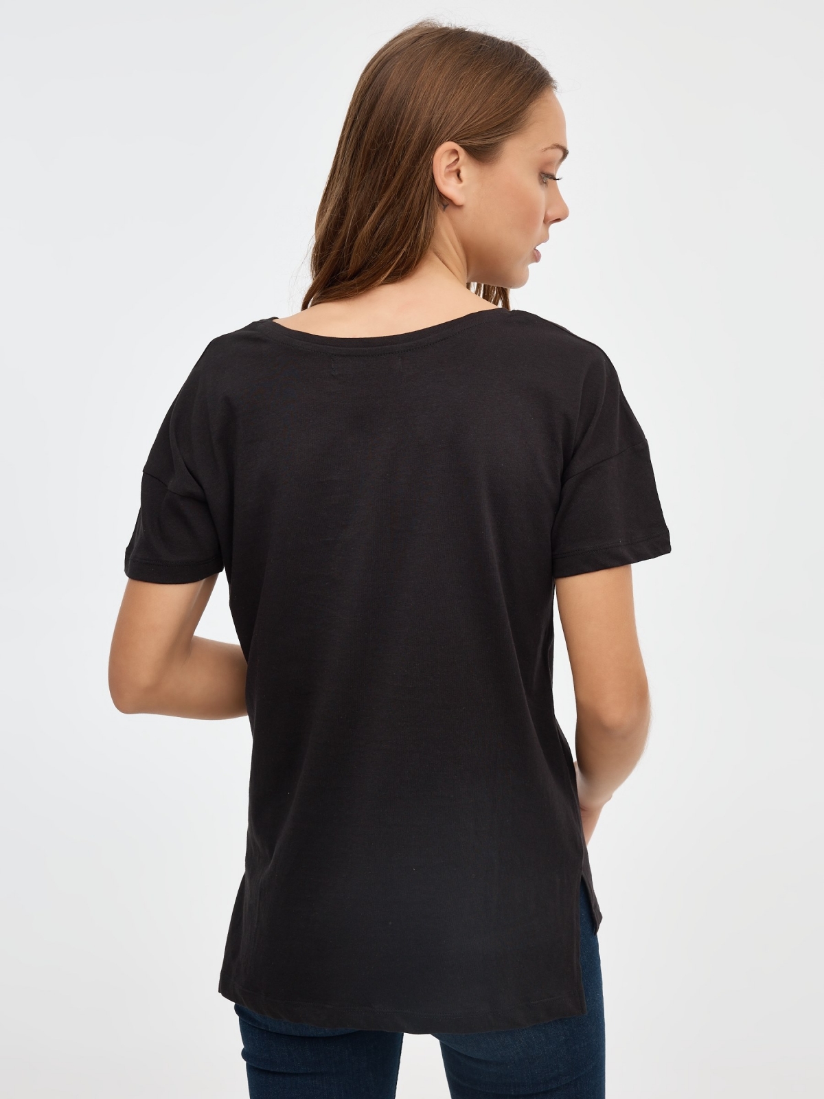 Much to Say T-shirt black middle back view