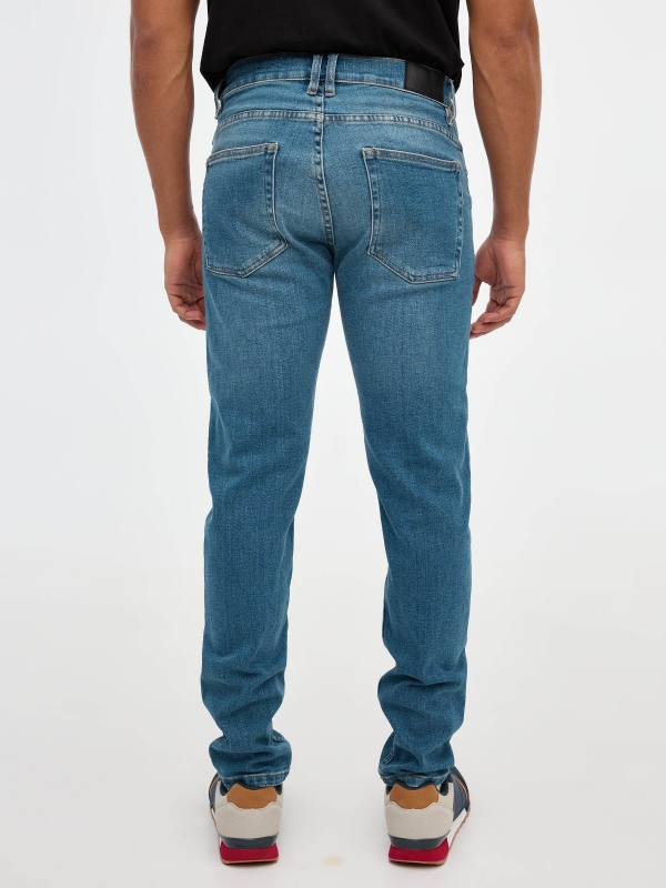 Basic Slim Jeans blue front view