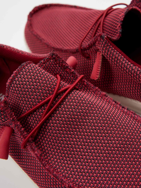 Nylon elastic sneakers dark garnet detail view