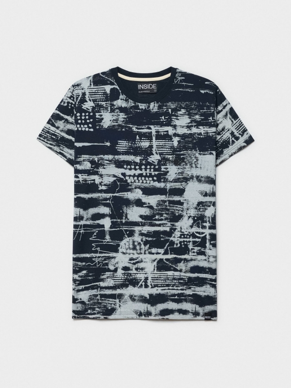  T-shirt de impressão total azul marinho