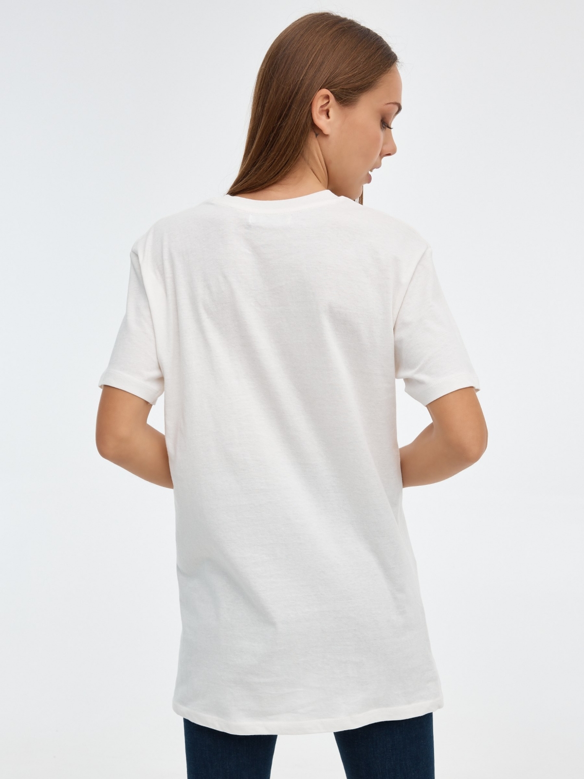 Arabica oversized T-shirt off white middle back view