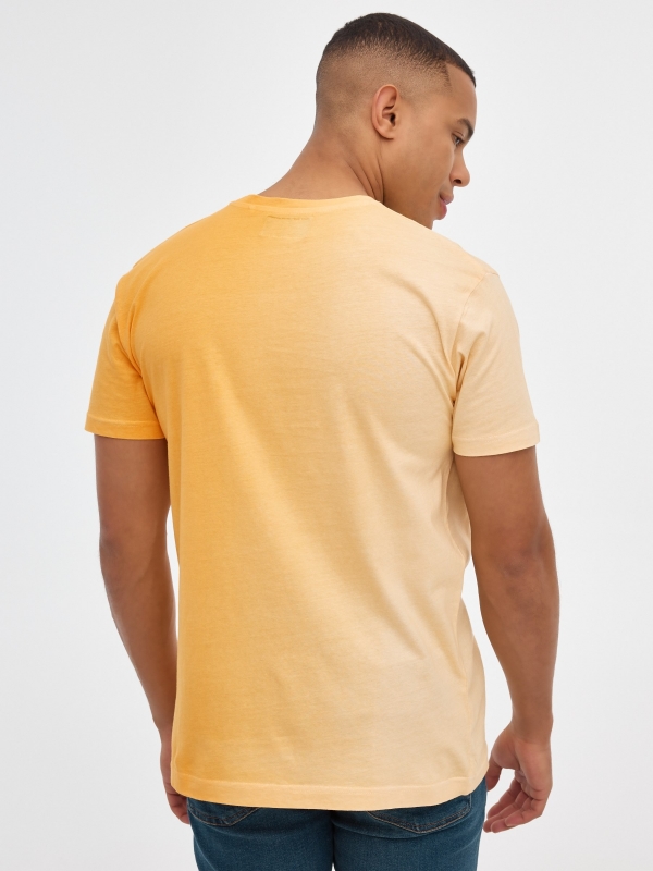Gradient printed T-shirt white middle back view