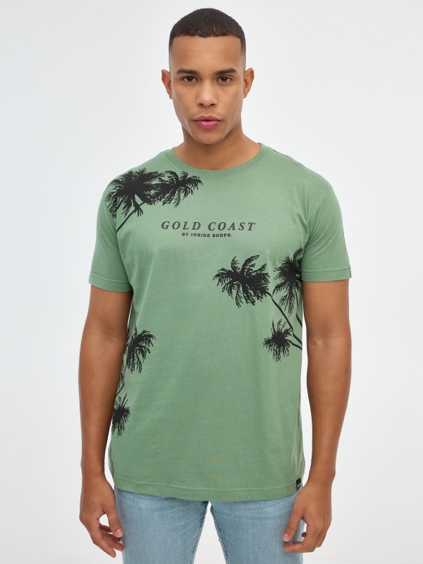 Camiseta Gold Coast verde oliva vista media frontal