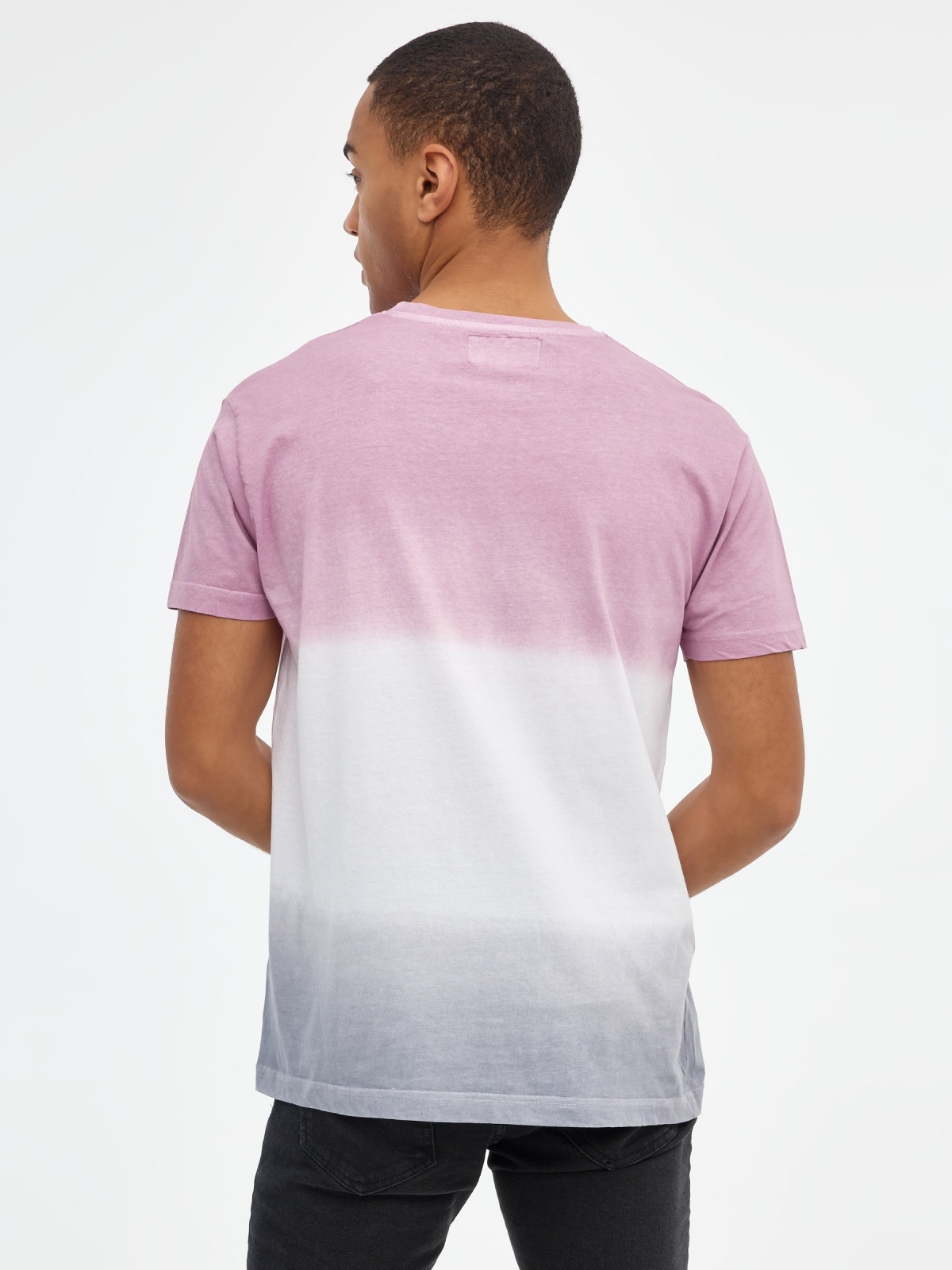 T-shirt degradada Tie&Dye púrpura vista meia traseira