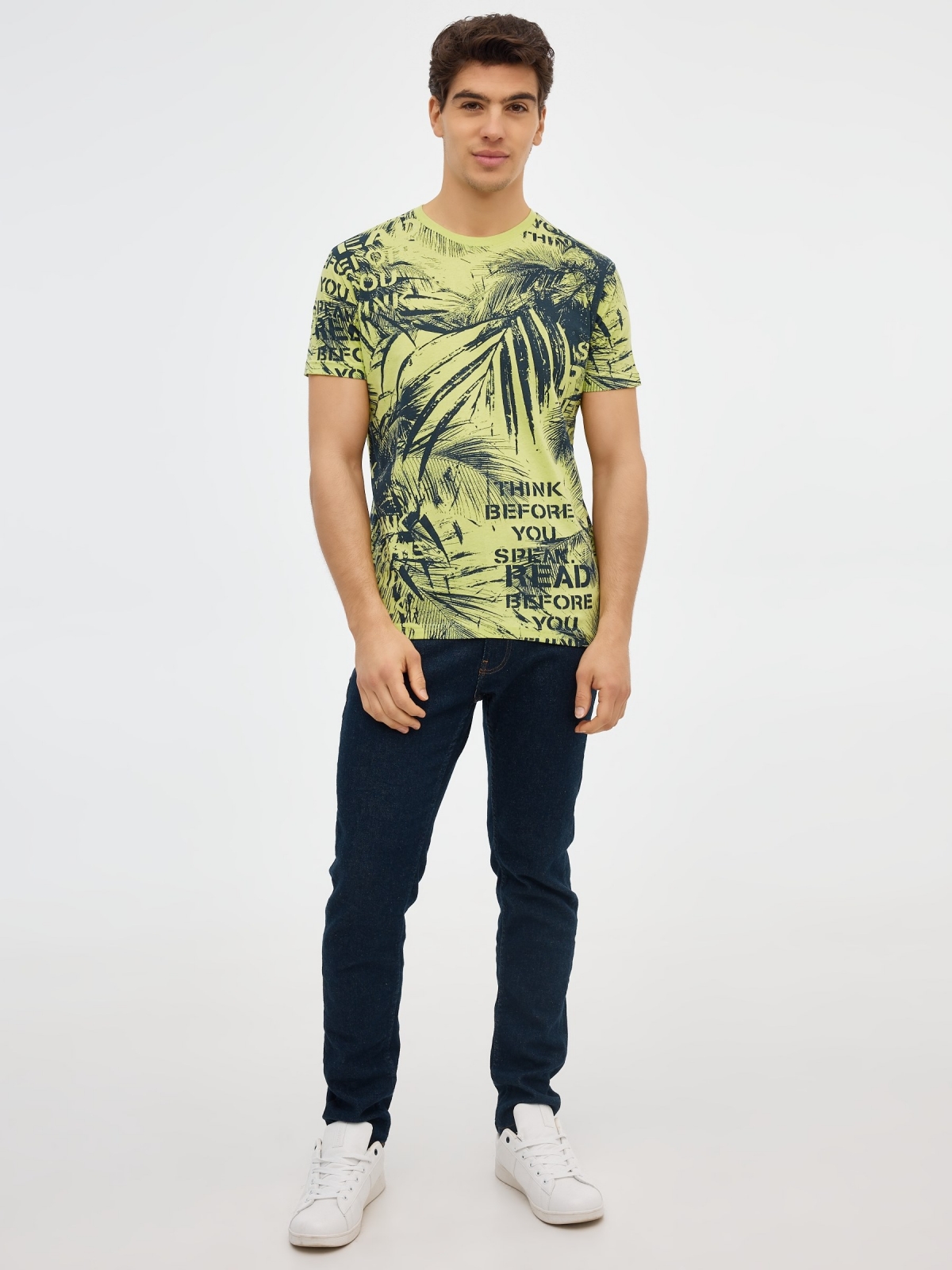 t-shirt Graphic print lime front view