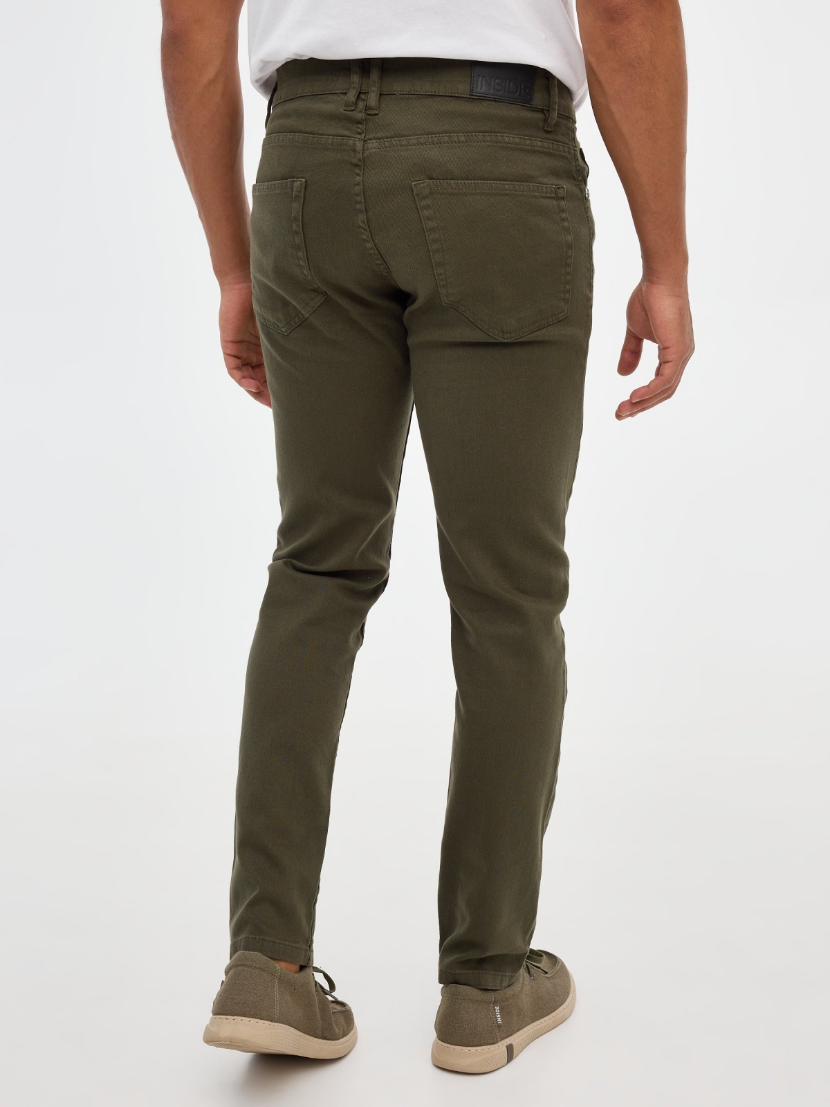Camel slim jeans green middle back view