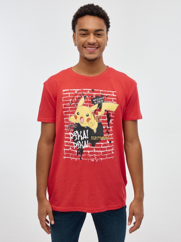 Pokemon T-shirt red middle front view