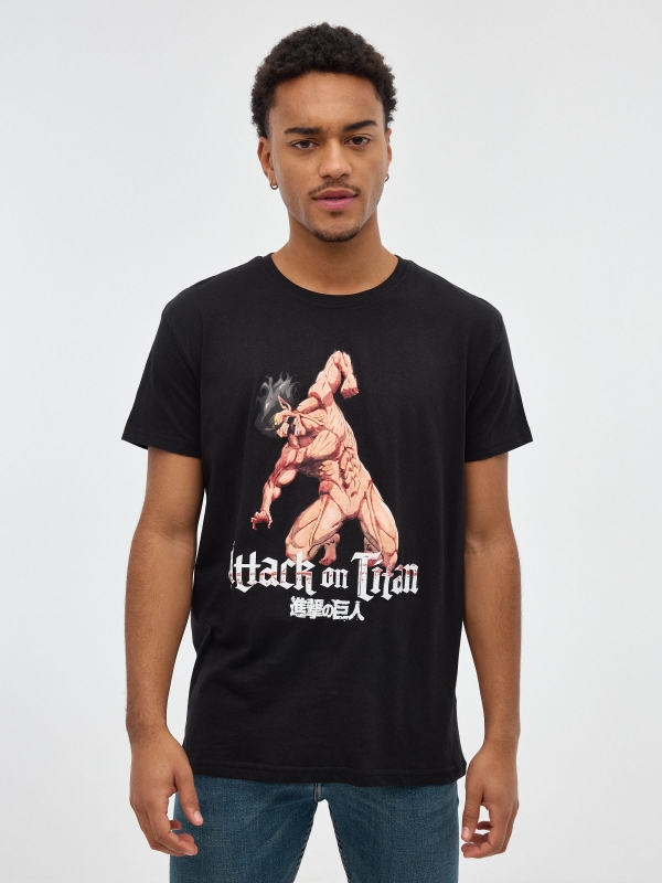 Attack on Titan T-shirt black middle front view