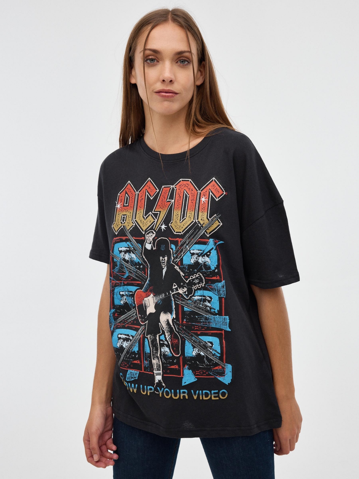 ACDC oversize T-shirt black middle front view