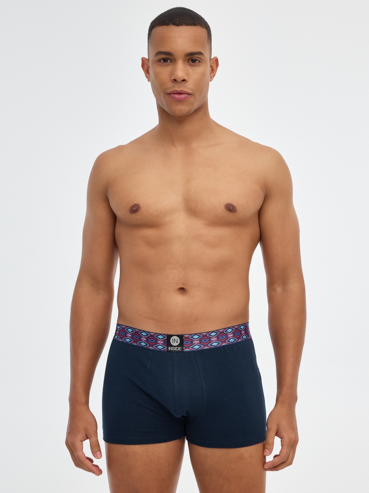 Cuecas de boxer impressas para homens multicolorido vista frontal