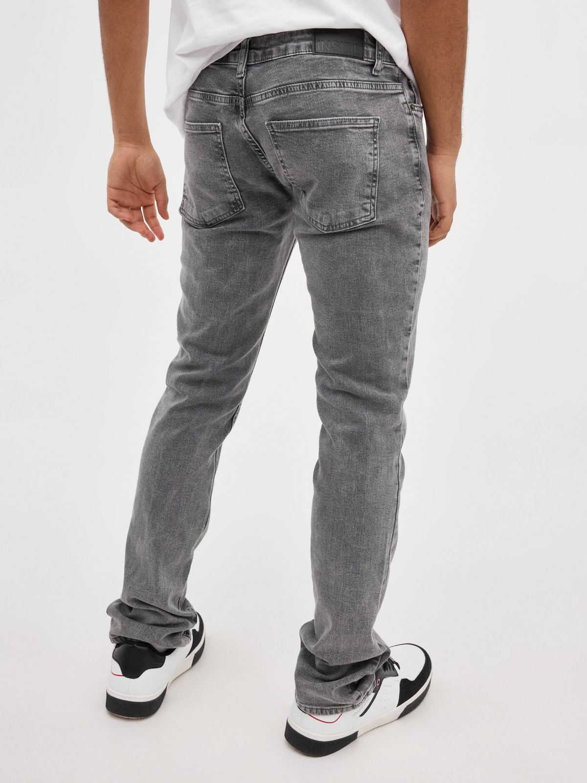 Grey Regular Jeans dark grey middle back view