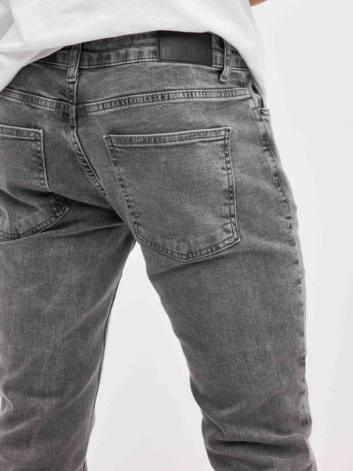 Jeans Regular grises gris oscuro vista detalle