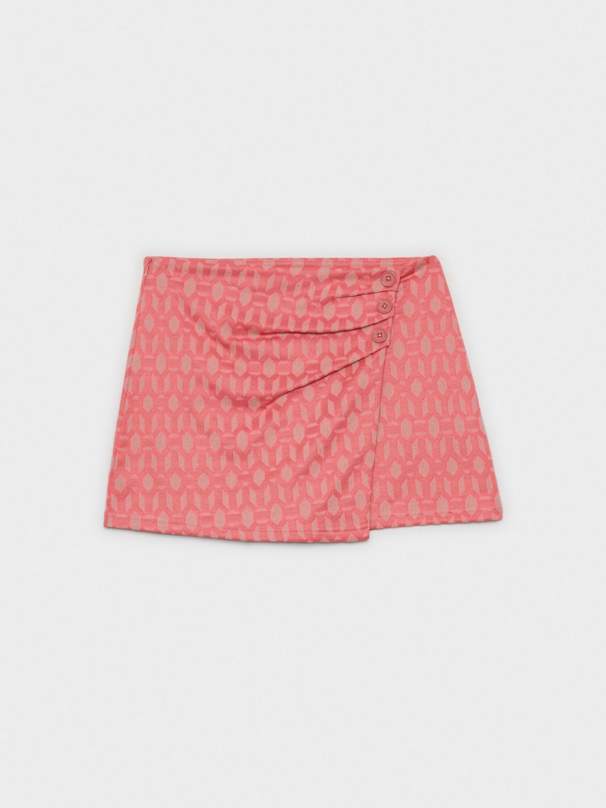  Skort de sarongue geométrico rosa pó