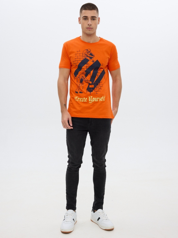 Create Yourself T-shirt orange front view
