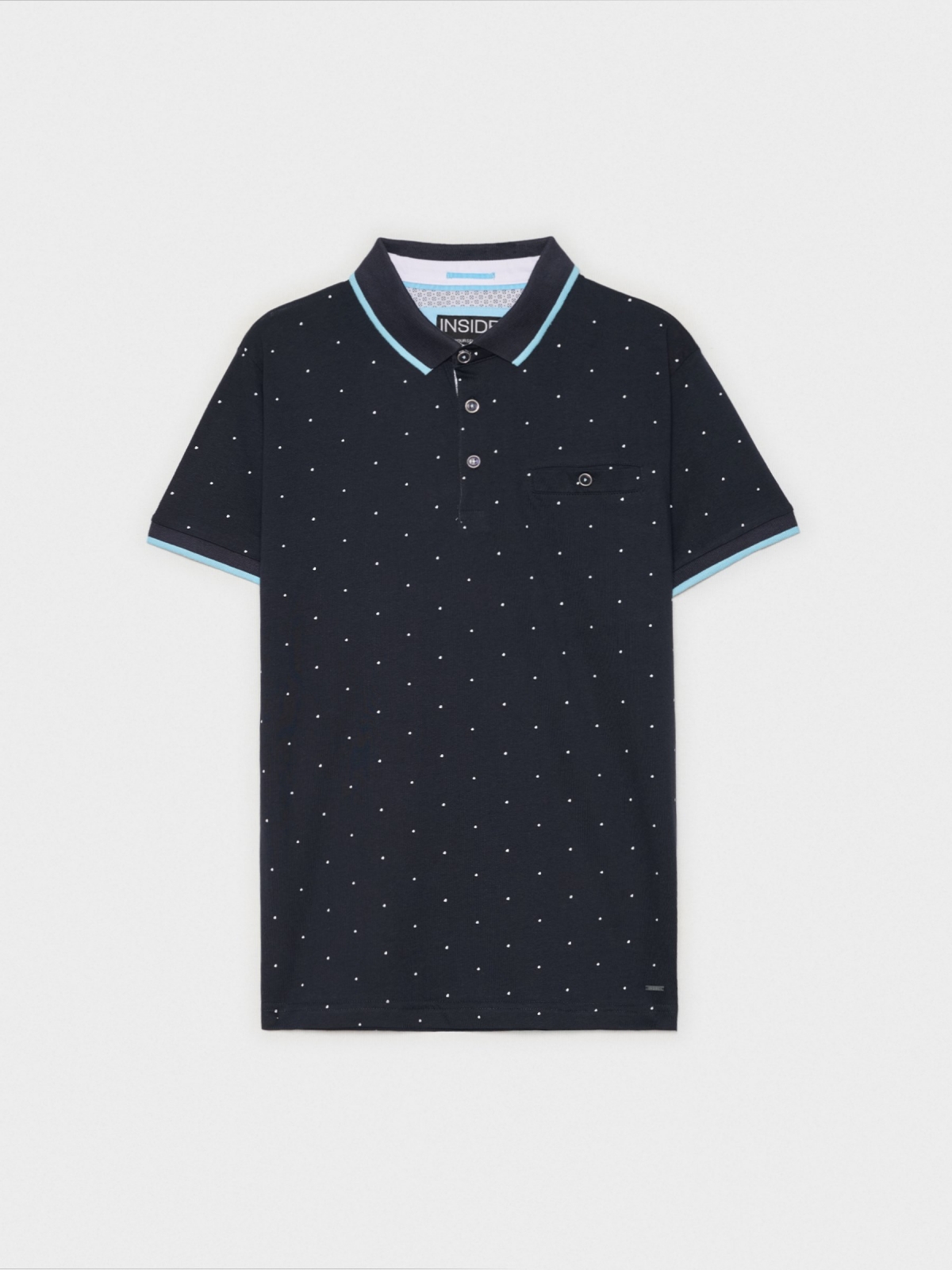  Miniprint printed polo shirt navy