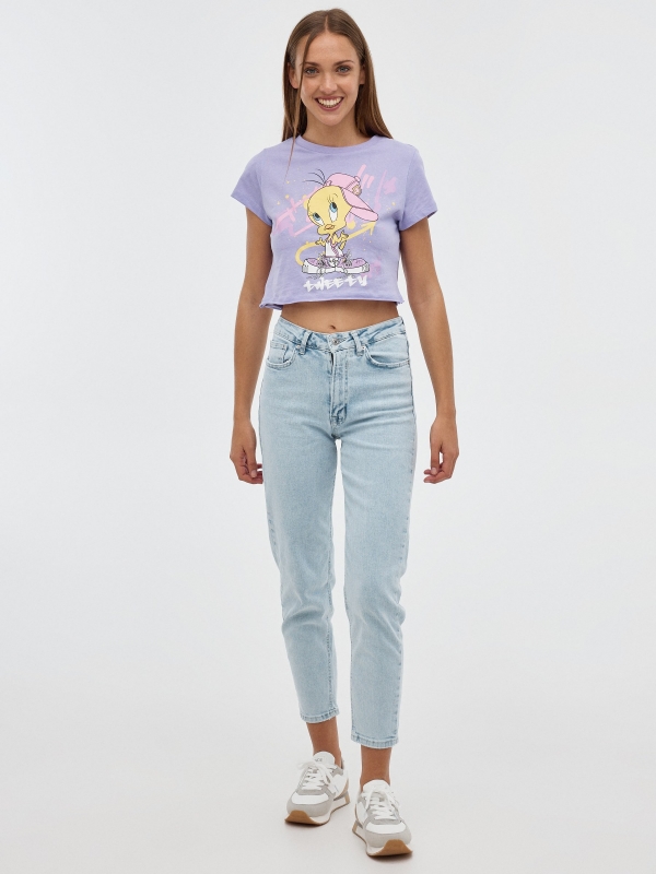 Tweety  t-shirt mauve front view