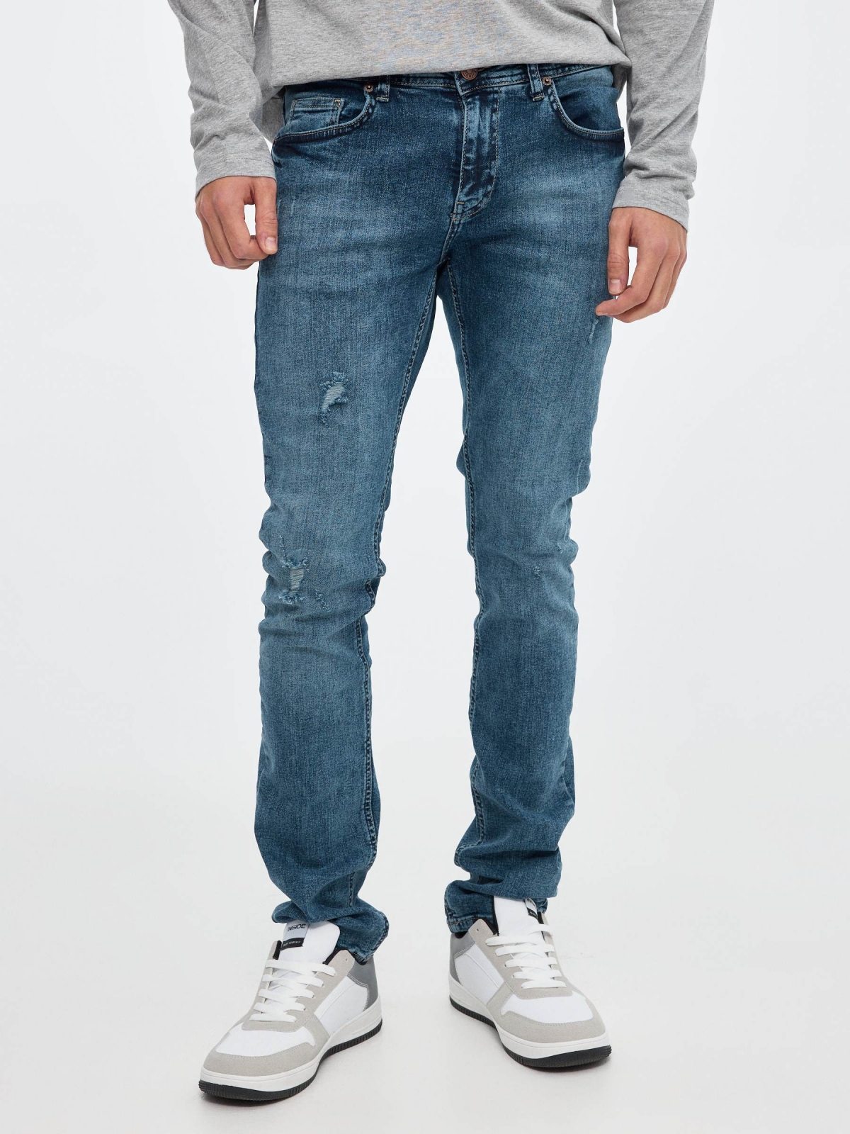 Slim jeans dark blue middle front view