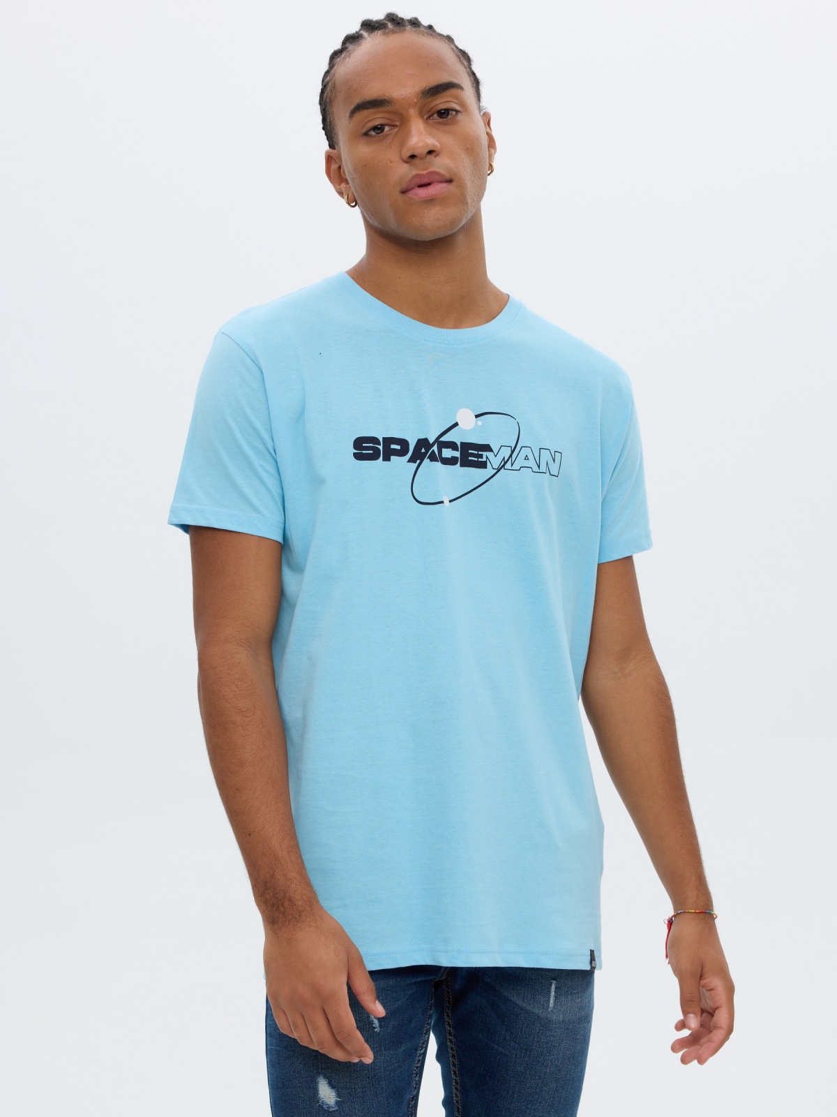 Camiseta space azul claro vista media frontal