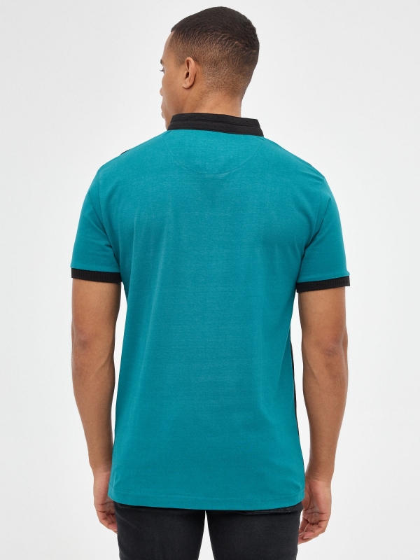 Polo Color Block emerald middle back view