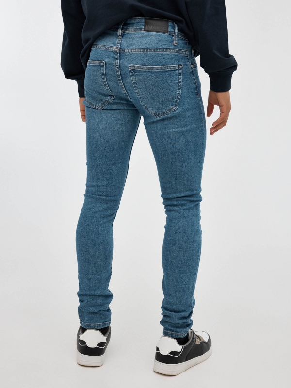 Jeans skinny azul azul vista media trasera
