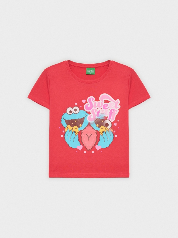  T-shirt Elmo e Coco vermelho