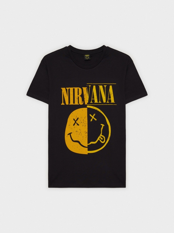  Camiseta estampado Nirvana gris oscuro