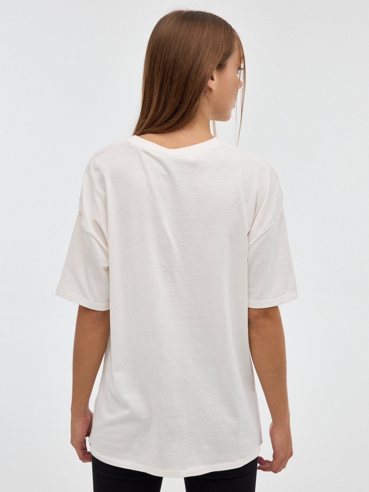 Hatsun oversized T-shirt off white middle back view