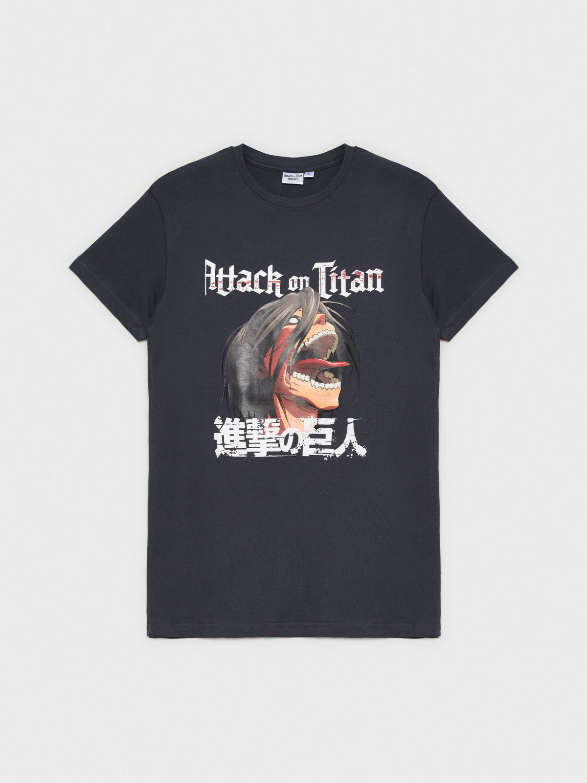  Camiseta print Attack on Titan gris oscuro